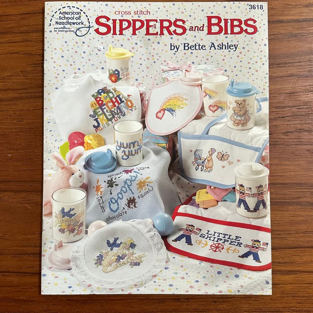 Sippers & Bibs Cross Stitch Pattern Book